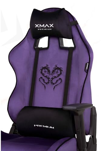 XMAX/Rio Balerion Terletmez Kadife Kumaş Mor Gaming Oyuncu Koltuğu / 120 Kg Taşır 23466234523341