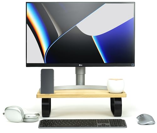 pratikoutdoor Monitör Standı, Monitör Ünitesi, Ahşap Masa Üstü Monitör Standı