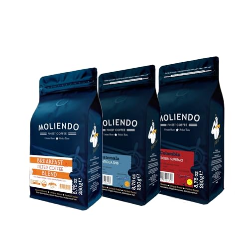 Moliendo Finest Coffee Popüler Filtre Kahve Avantaj Paketi 3x250 g (Çekirdek Kahve)