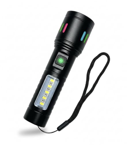 Orret Home 2000 Lümen Şarjlı El Feneri – 6 Işık Modlu Metal Kasalı, Zoom Özellikli, Type-C Şarj Girişli, Suya Dayanıklı Güçlü Led Fener, Kamp ve Acil Durum Aydınlatma Lambası