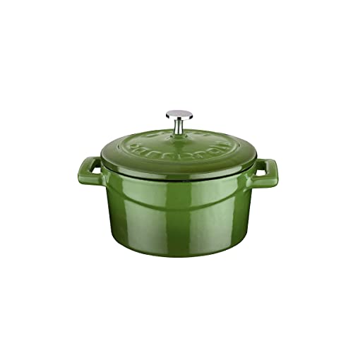 Lava Metal Döküm Mini Tencere, Trendy, 10 cm, 0.35 L Hacim, Yeşil