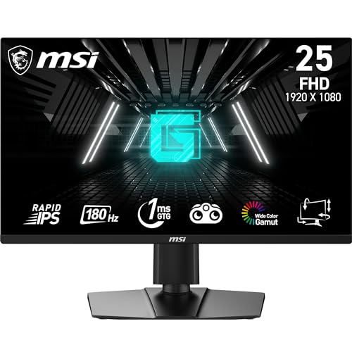 MSI 24.5" G255PF E2 1920x1080 (FHD) 16:9 FLAT RAPID IPS 180HZ 1MS Adaptıve-Sync Pivot Gaming (Oyuncu) Monitör