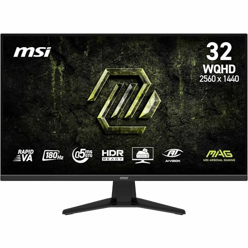 MSI 31.5" MAG 325QF E18V, Gaming Monitör, WQHD, 16:9 Flat, Rapid VA, 180Hz, 0.5ms, Adaptive-Sync