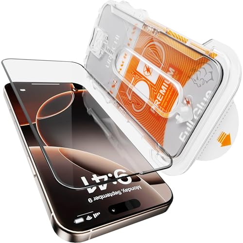 URUCHI Apple iPhone 14, iPhone 13 Pro ve iPhone 13 (6.1'') İle Uyumlu PREMIUM Hizalama Aparatlı ve Takılırken Camın Altında Kesinlikle Toz Bırakmayan Darbelere Karşı Ekstra Güçlü Ekran Koruyucu Cam