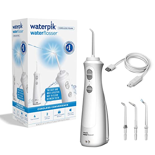 Waterpik Kablosuz Diş Irrigatörü, Elektrikli Diş İrrigatörü, Diş Durulama için Şarj Edilebilir İrrigatör, Seyahat veya Küçük Banyolar için İdeal - Beyaz (WF-13)
