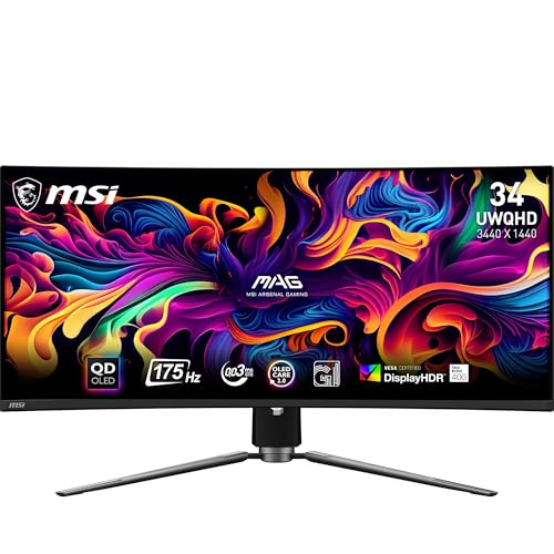 MSI MAG 341CQP QD-OLED 34" 175Hz 0.03ms FreeSync Premium Pro UWQHD Curved Gaming (Oyuncu) Monitör