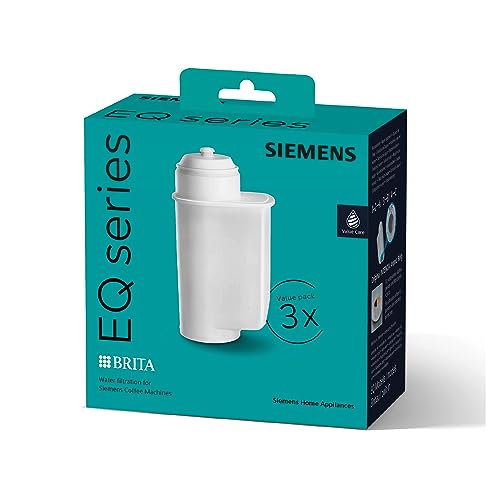 Siemens Brita Intenza TZ70033A su filtresi, 3 adet, suyun kireç miktarını azaltır, EQ serisi tam otomatik kahve makineleri ve ankastre tam otomatik makineler için uygundur