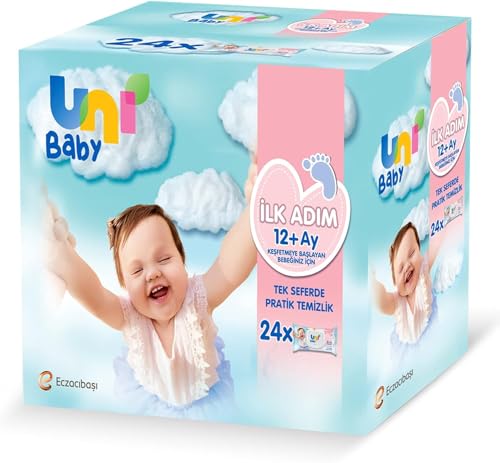 Uni Baby İlk Adım Islak Mendil Beyaz 24x52 1248 Yaprak