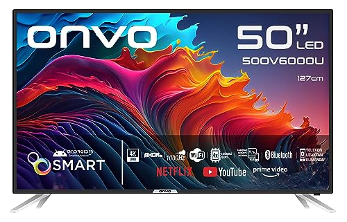 ONVO 50'' Ultra HD Android 13 Smart Led TV, Siyah