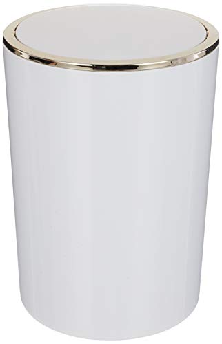 Primanova Lenox Çöp Kovası 6Lt Beyaz Altın Renk M-E35-01-A