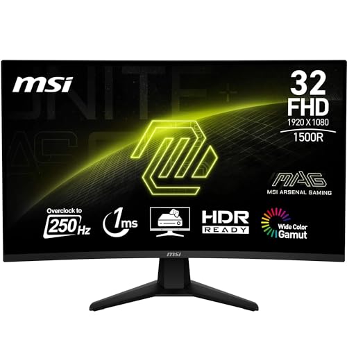 MSI MAG 32C6X 31.5'' 1ms 250Hz VA Curved Adaptive-Sync Full HD Gaming (Oyuncu) Monitör