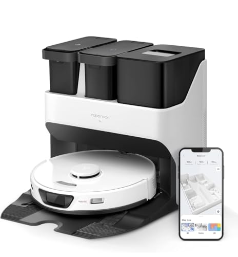 roborock S7 Max Ultra robot süpürge, kendiliğinden boşalan/kendi kendine kuruma/kendiliğinden dolduran/kendi kendini temizleyen istasyonlu (5500 Pa, aktif engel önleme, uygulama/sesli kontrol)
