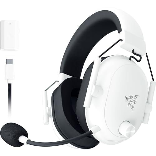 Razer Blackshark V2 Hyperspeed - Kablosuz E-Spor Oyun Kulaklığı Ultra Hafif 280g (Süper Geniş Bant Mikrofon, TriForce Titanyum 50mm Sürücü, Ses Yalıtımlı köpük, 70 saat) Beyaz