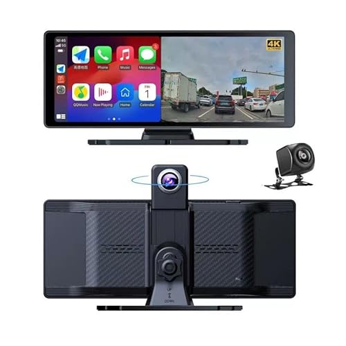 Apera Ga83 10 İnç 4K DVR Araç İçi Elle Dönen Kamera ve Geri Görüş Carplay Android Auto FM Radyo