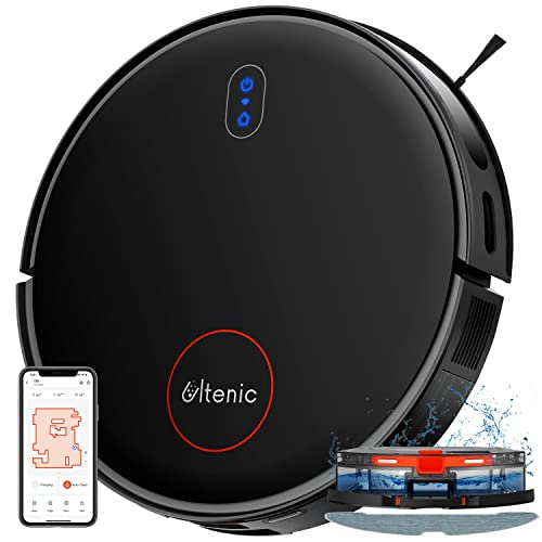 Ultenic D6s Robot Vacuum Cleaner, Vibration Mopping, 3000Pa Strong Suction, Super Slim, APP Control, Ideal for Pet Hair, Hard Floors and Carpets