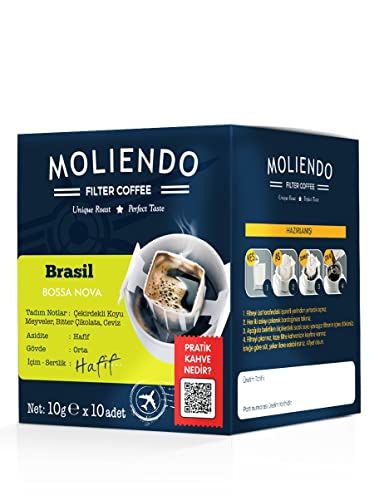 Moliendo Finest Coffee Brasil Bossa Nova Pratik Filtre Kahve 10x10 g