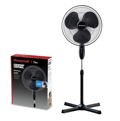 HONEYWELL Modern HSF600BE Sessiz Set Döner Ayaklı Vantilatör, Gürültü Azaltma Teknolojili - Siyah