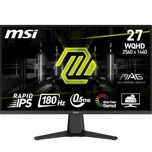 MSI 27" MAG 275QF Gaming Monitör, WQHD, 16:9, Flat, Rapid IPS, 180Hz, 0.5ms, Adaptive-Sync