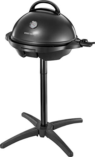 George Foreman Indoor/Outdoor Izgara: Ayakta Izgara ve Masa Izgarası (Iç ve Dış Mekan Kullanımı, Balkon ve Mutfak, Çap 44,5 Cm, Sıcaklık Göstergesi, Yağ Damlama Tepsisi, 22460-56