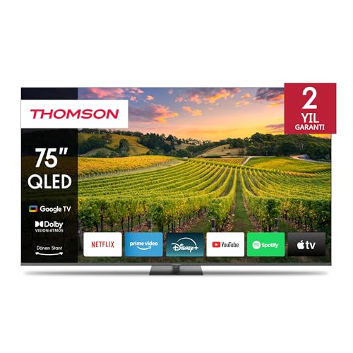 THOMSON 75QG5C14 75" (190 cm) QLED 4K UHD Dolby Vision, Dolby Atmos Google TV [Enerji Sınıfı F]