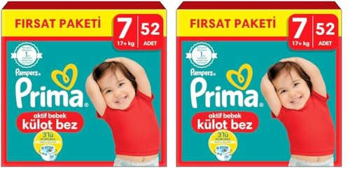 Prima Külot Bebek Bezi 7 Beden 52 Adet Fırsat Paketi 2li paket