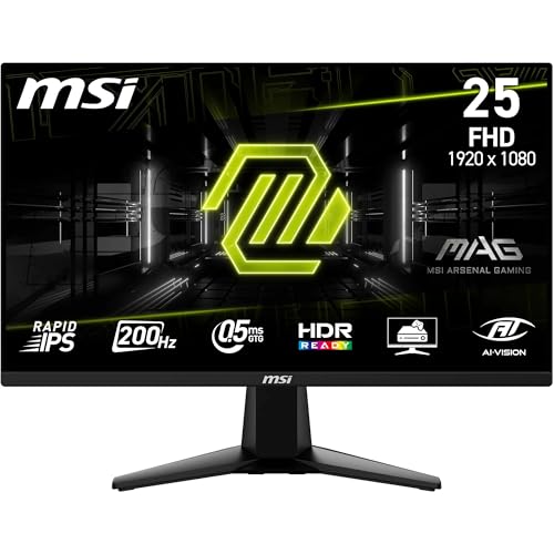 MSI 24.5 MAG 255F E20, Gaming Monitör, FHD, 16:9, Flat, Rapid IPS, 200HZ, 0.5ms(GTG), FreeSync Premium