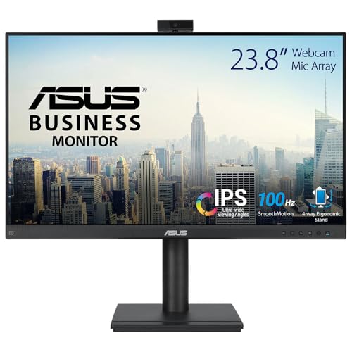ASUS KURUMSAL BE249QFK 23.8 IPS WEBCAM 1920x1080 5ms 100Hz 250cd DP HDMI VGA Hoparlör VESA 3YIL 99% sRGB, DÜŞÜK MAVİ IŞIK, EYE CARE, PİVOT MONİTÖR