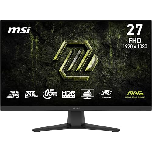 MSI 27" MAG 272F X24, Gaming Monitör, FHD, 16:9, Flat, Rapid IPS, 240Hz, 0.5ms (Min.), Adaptive-Sync