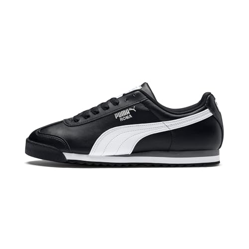 PUMA Erkek/Unisex Roma Basic-black-white-puma silver Low Boot 42