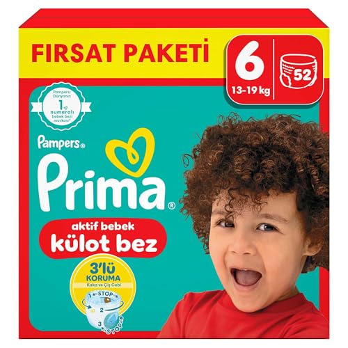 Prima Külot Bebek Bezi 6 Numara 52'li 15+ kg Fırsat Paketi