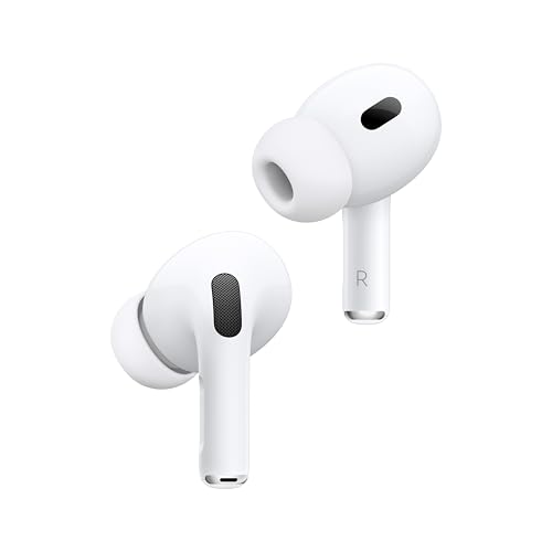 Apple AirPods Pro 2 Kablosuz Kulaklık, Bluetooth Kulaklık, Aktif Gürültü Engelleme, İşitme Cihazı Özelliği, Şeffaf Mod, Kişiselleştirilmiş Uzamsal Ses, Yüksek Ses Kalitesi, H2 Çip, USB-C Şarj