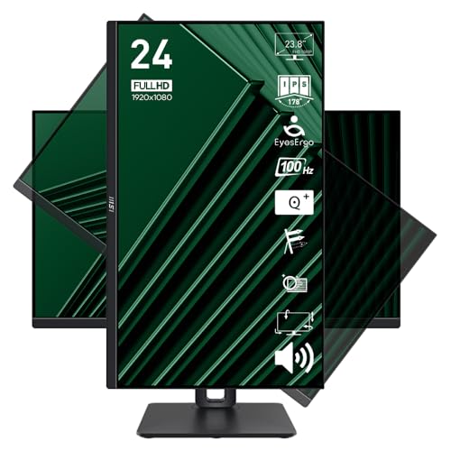 MSI 23.8" PRO MP245PG Kurumsal Monitör, FHD, 16:9, Flat, IPS, 100Hz, 1ms, Adaptive-Sync, Pivot