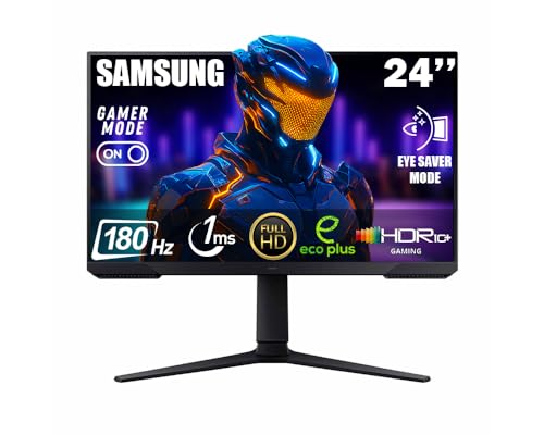 Samsung Odyssey G3 LS24DG302EUXUF 24" Oyuncu Monitörü, 1ms, VA, 180Hz, FreeSync Premium, HAS+Pivot, Eye Saver Mode, Flicker Free, Game Mode