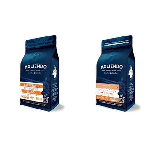 Moliendo Finest Coffee Breakfast Blend Filtre Kahve (Çekirdek) 250 g ve Amalfi Espresso Blend Kahve (Çekirdek) 250 g