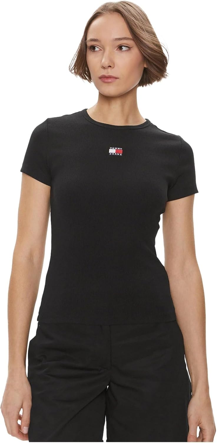 Tommy Jeans TJW SLIM BADGE RIB TEE T-shirt Kadın