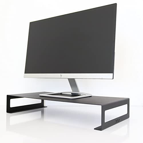Hanwood Metal Monitör Standı - Siyah - Monitör Yükseltici - Laptop Standı - Organizer - SMS1BL