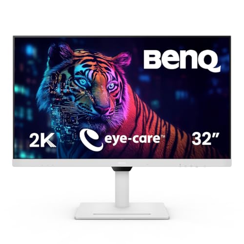 BenQ GW3290QT monitör (32 inç, QHD, IPS, USB-C şarj, DP/HDMI, ergonomik tasarım, gürültü önleyici mikrofon)